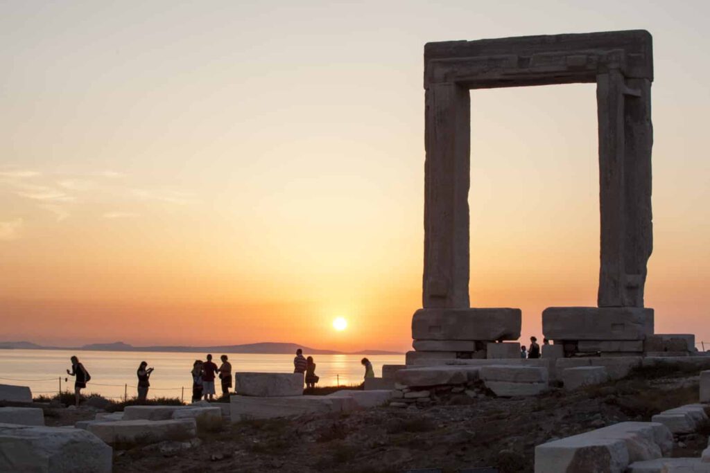 Naxos with its beautiful long sandy beaches and narrow alleys in the town