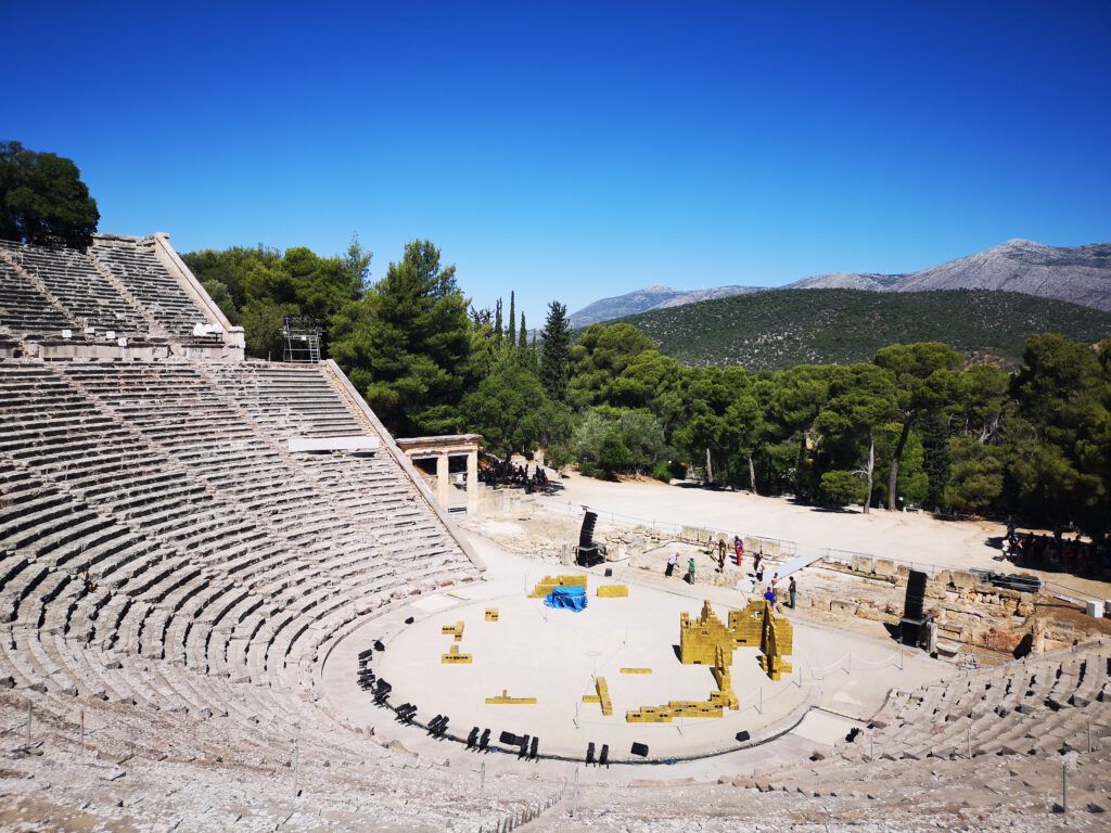 The ancient theater of Epidaurus, a UNESCO World Heritage Site in Greece